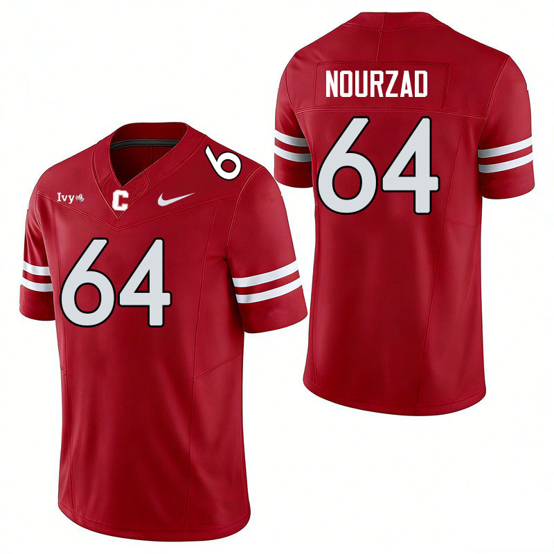 Cornell Big Red #64 Hunter Nourzad College Football Jerseys,Uniforms Stitched-Red